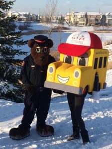 Walking School Bus mascot.