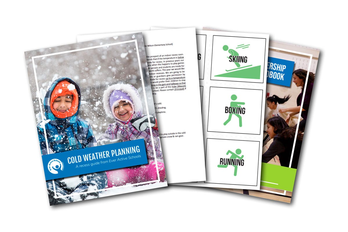 Sample pages from the Cold Weather Recess Planning Guide resource.