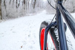 winter cycling on a fat tire bike