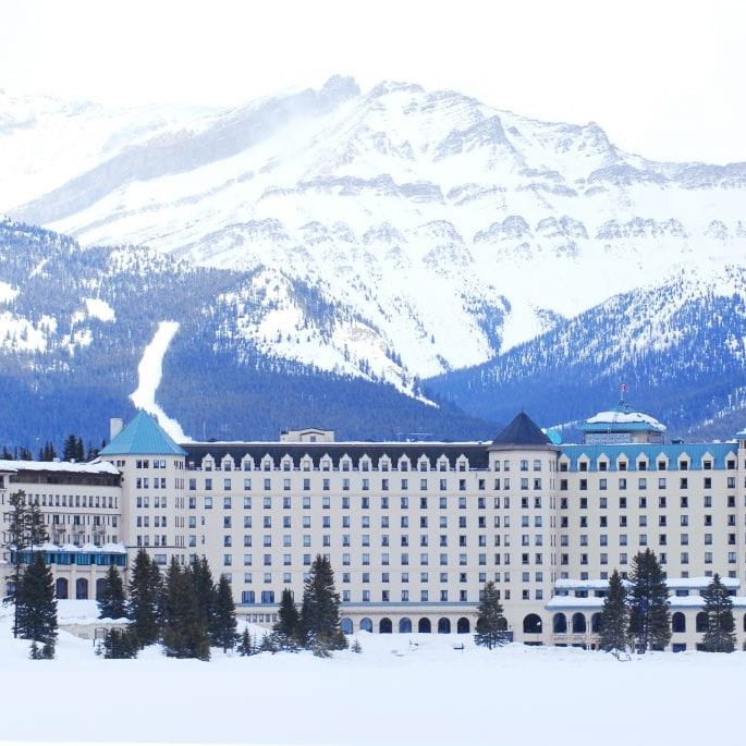 Chateau Lake Louise Chateau Lake Louise in Canadian Rocky mountains in winter